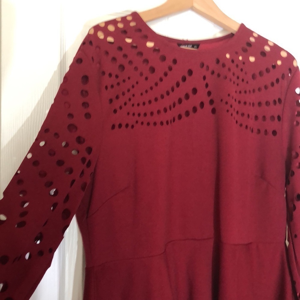 3/$25 Shein curve Size 4XL (20) Deep Red Laser Cut Out Design
